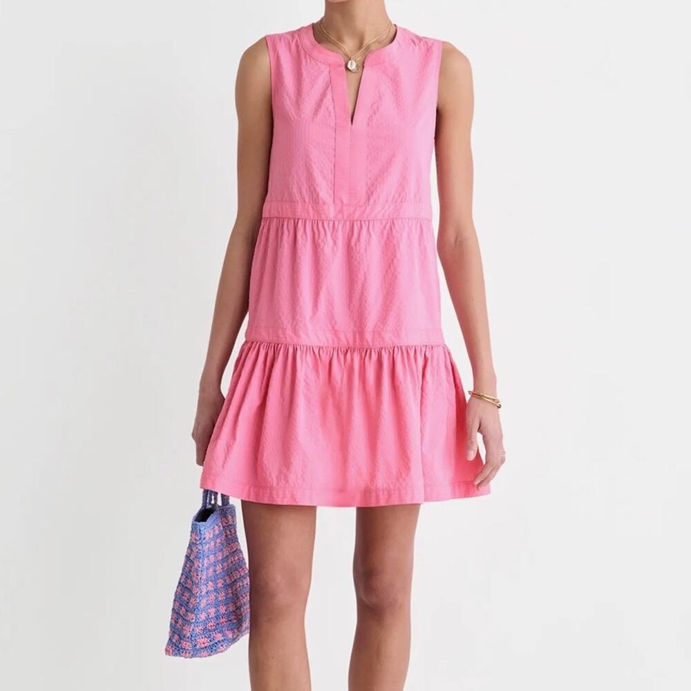 Vineyard Vines Tilly Harbor Seersucker Sundress Women's 2X Pink Performance